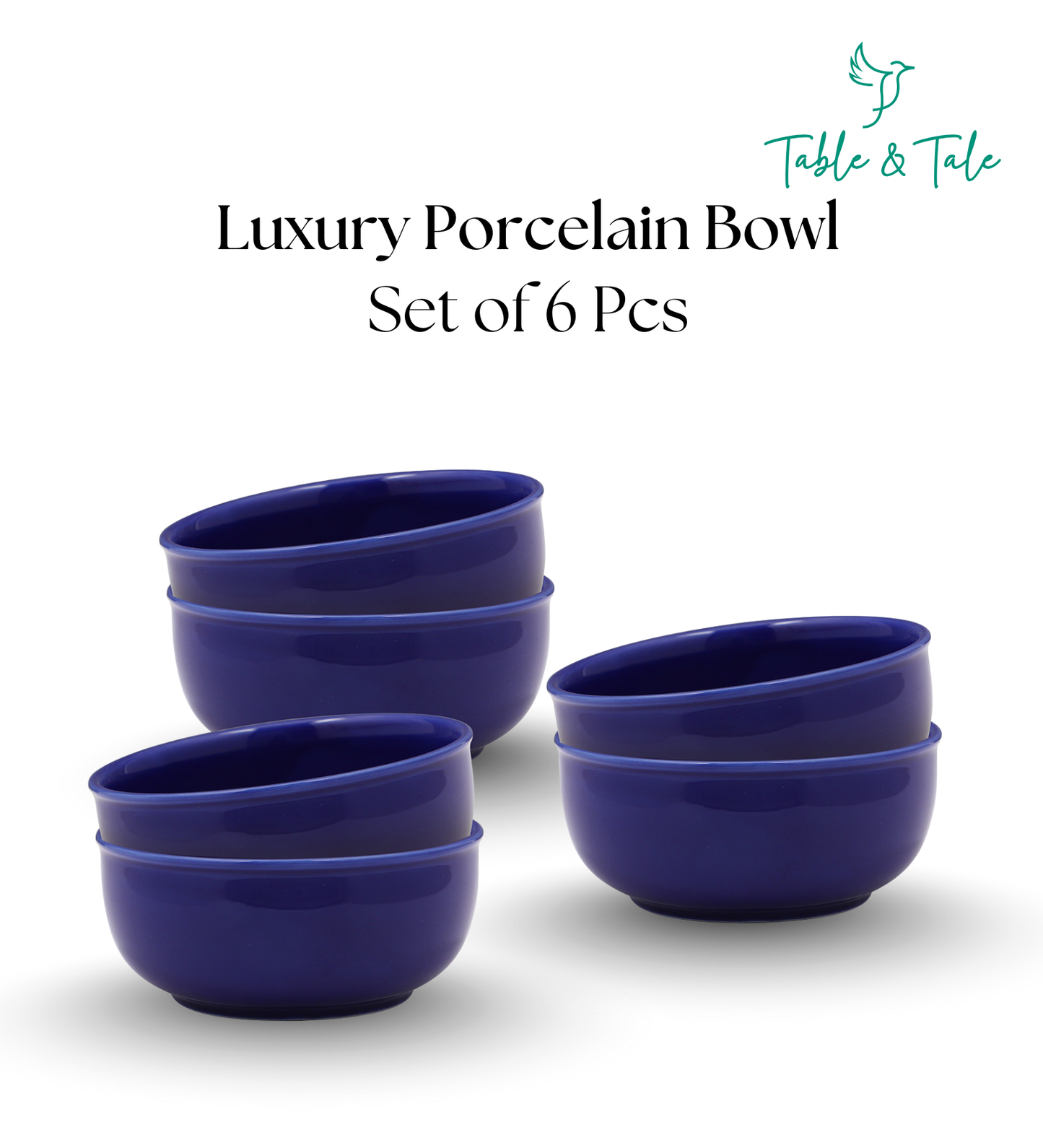 Table & Tale Fine Porcelain Bowl | Cobalt Blue