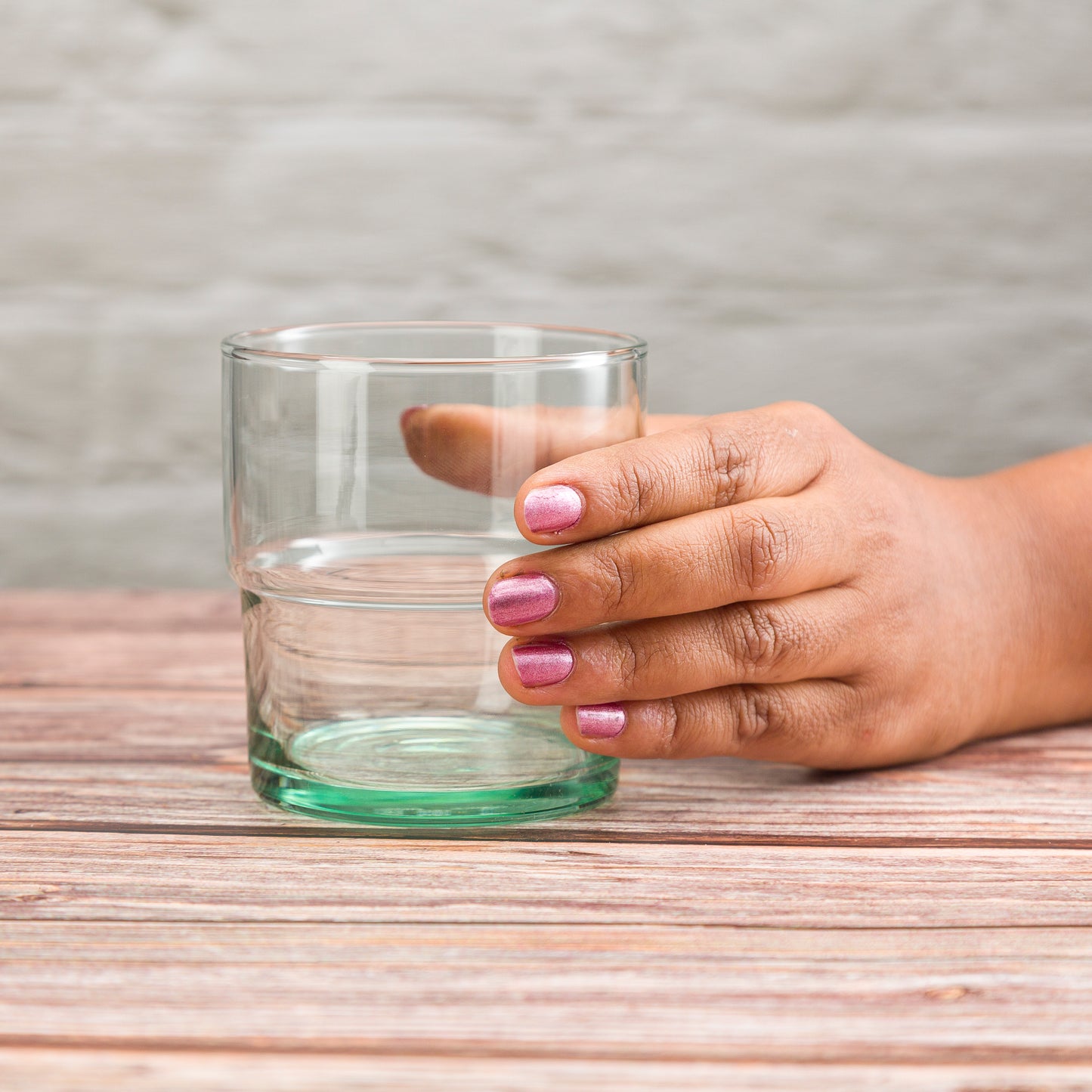 Pasabahce Hill Eco Friendly Glass Green Transparent 300 ml Set of 4 Pcs, Perfect fit for Water/Juice.