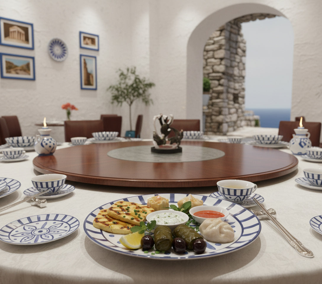 Table & Tale Luxury Porcelain Dinner Plates | Heritage Blue