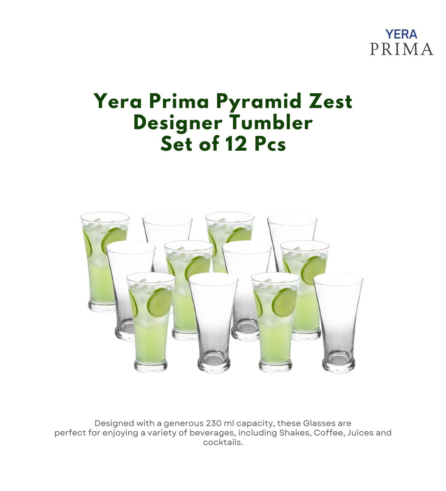 Yera Prima Pink Mocktail Cocktail Glasses 350 Ml