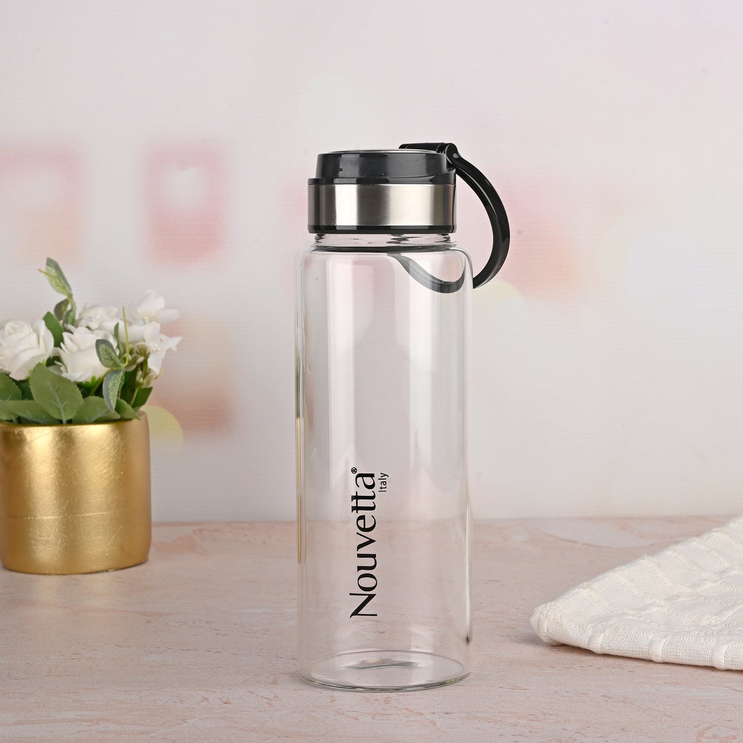 Nouvetta Norman Borosilicate Glass Water Bottle,1000ml