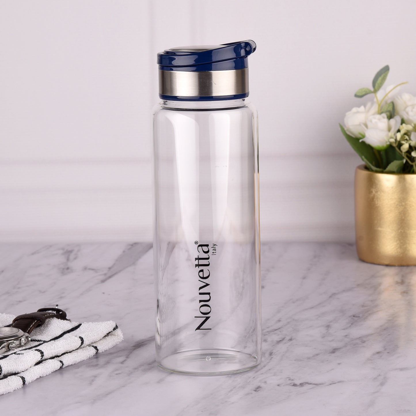 Nouvetta Norman Borosilicate Glass Water Bottle,1000ml