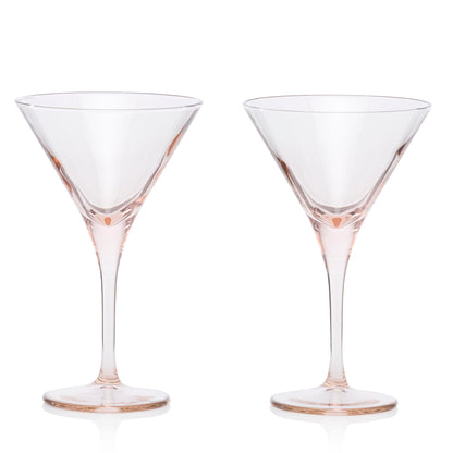 Pasabahce V-Line Martini Pink Glass Transparent 250 ml in Set of 2 Pcs