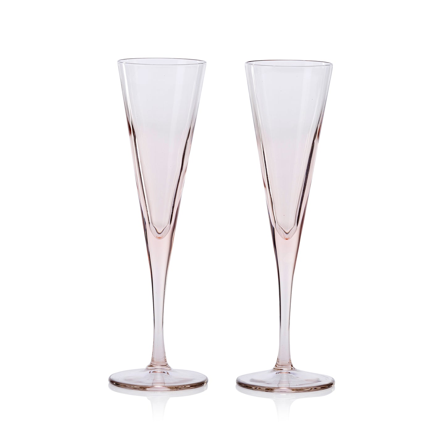 Pasabahce V-Line Champagne Pink Glass Transparent 150 ml in Set of 2 Pcs, Perfect fit for Champagne.