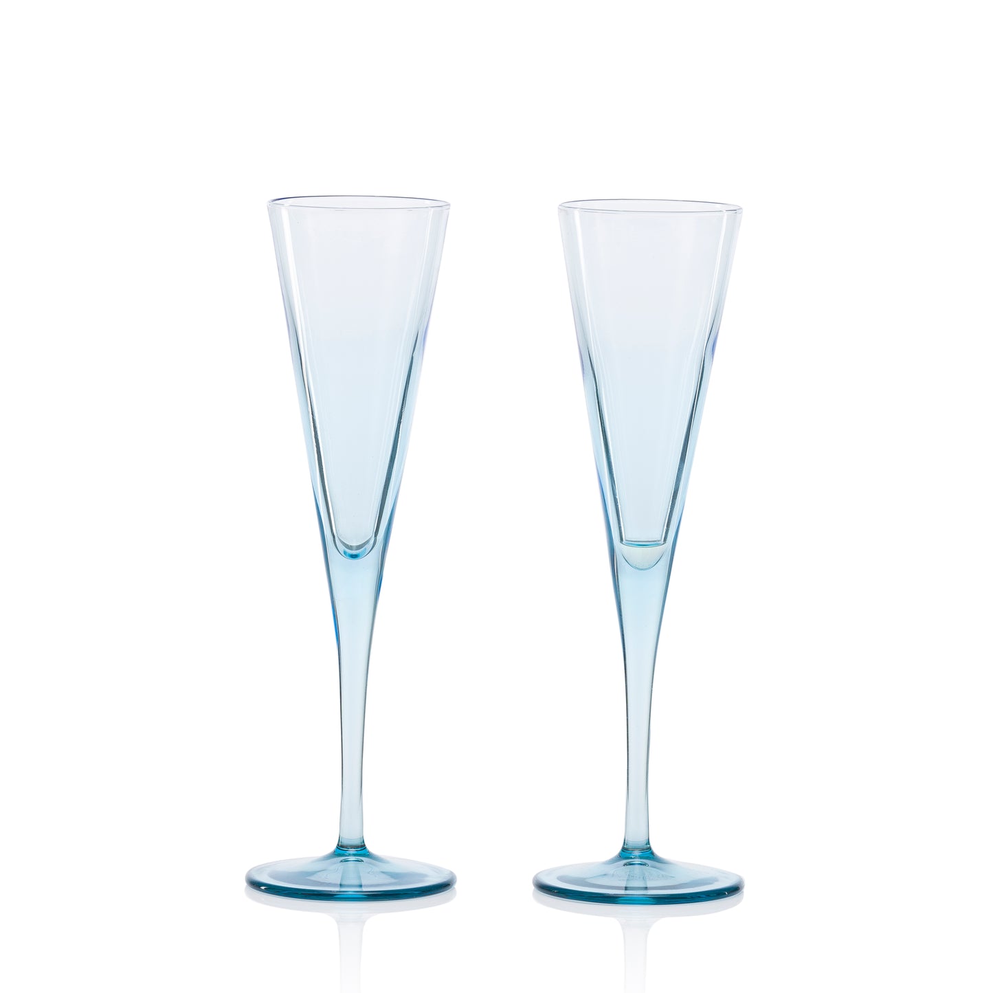 Pasabahce V-Line Champagne Blue Glass Transparent 150 ml in Set of 2 Pcs, Perfect fit for Champagne.