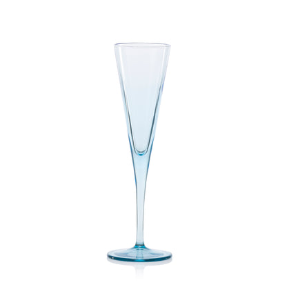 Pasabahce V-Line Champagne Blue Glass Transparent 150 ml in Set of 2 Pcs, Perfect fit for Champagne.