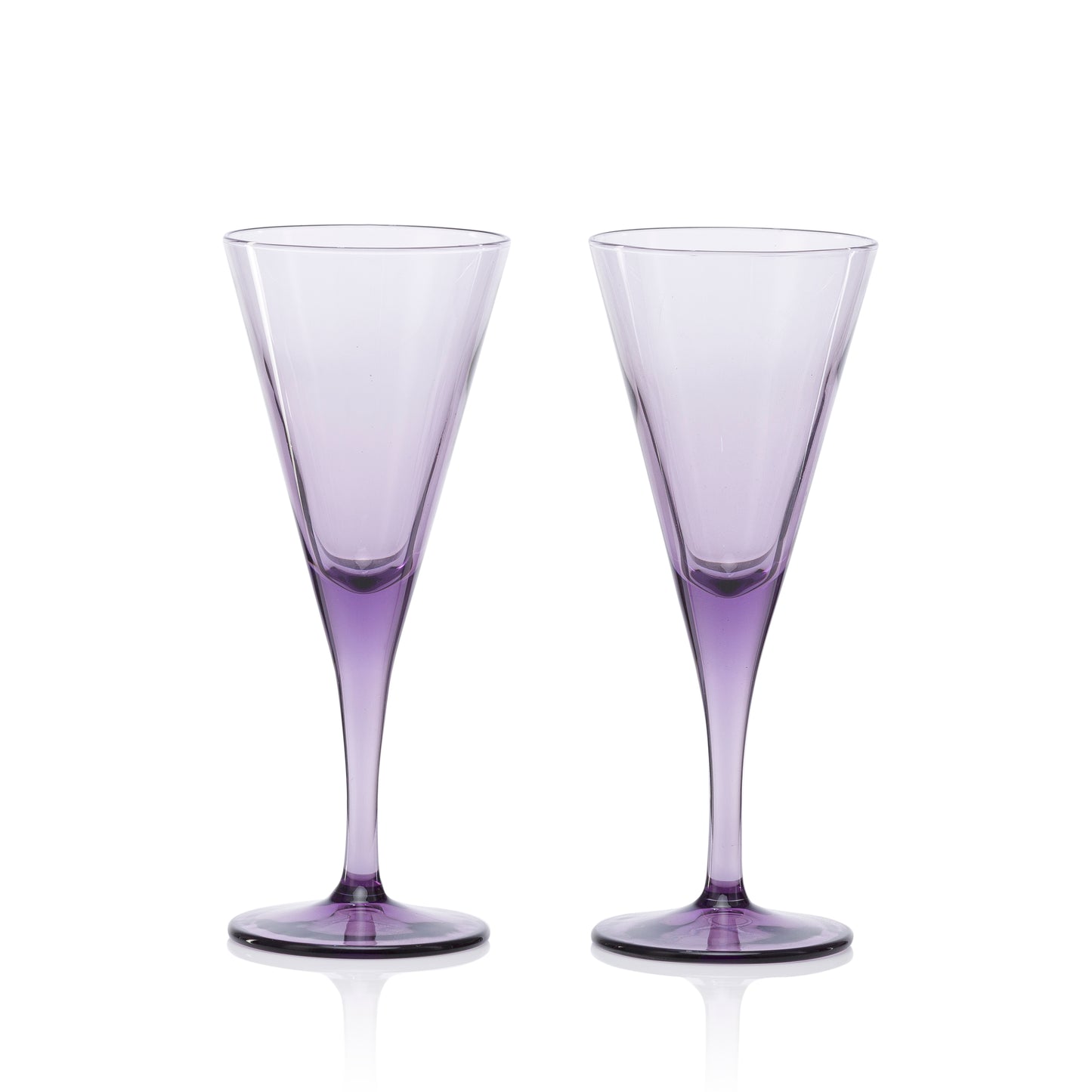 Pasabahce V-Line Wine Purple Glass Transparent 200 ml in Set of 2 Pcs, Perfect fit for Wine.