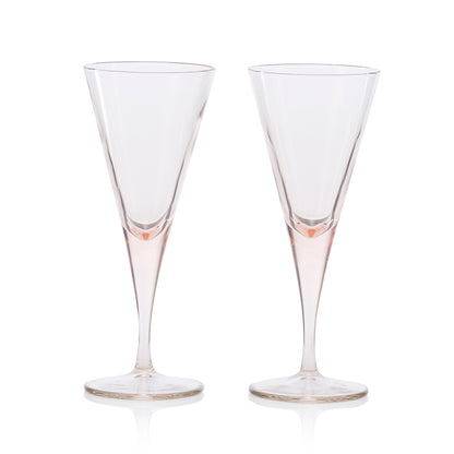 Pasabahce V-Line Wine Pink Glass Transparent 200 ml in Set of 2 Pcs, Perfect fit for Wine.