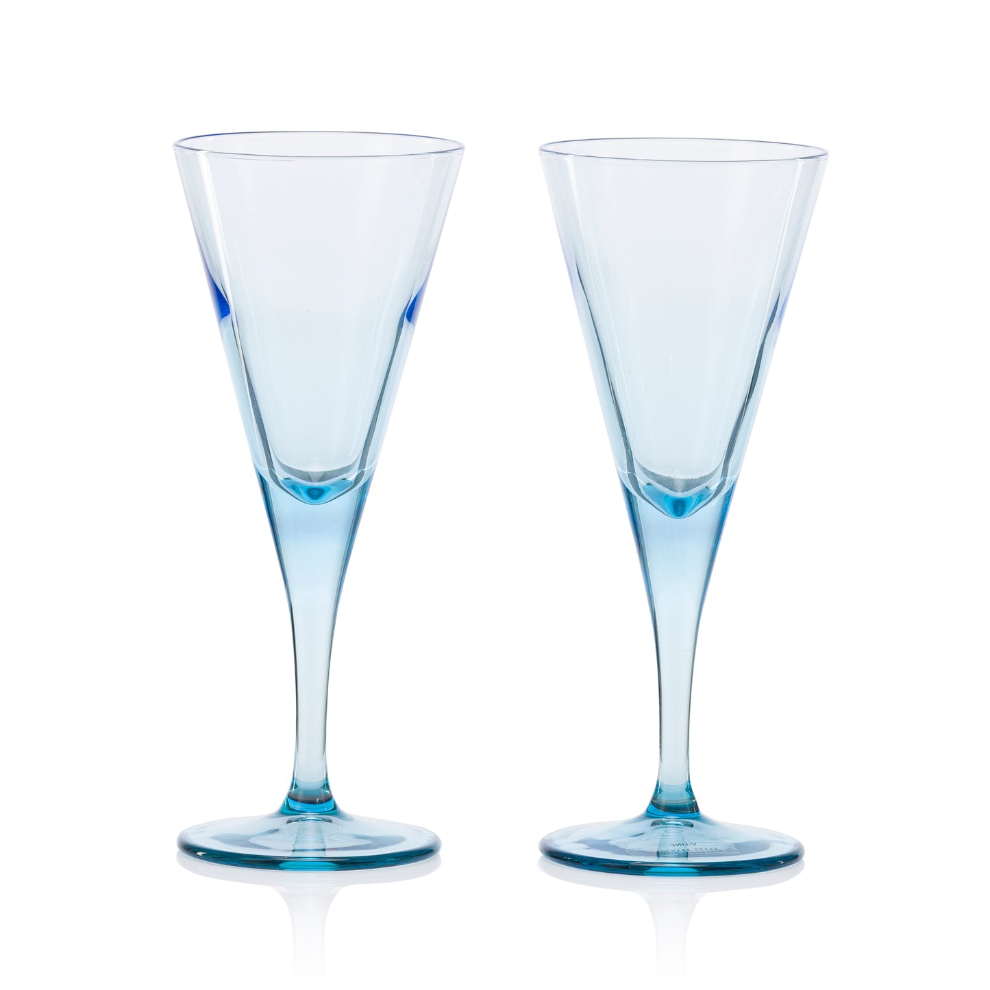 Pasabahce V-Line Wine Blue Glass Transparent 200 ml in Set of 2 Pcs, Perfect fit for Wine.