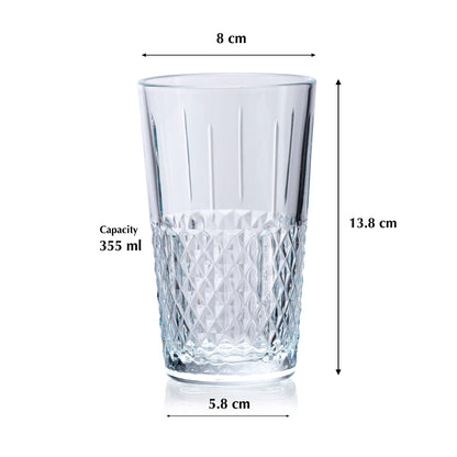 Pasabahce Highness Glass Transparent 355 ml in Set of 4 Pcs