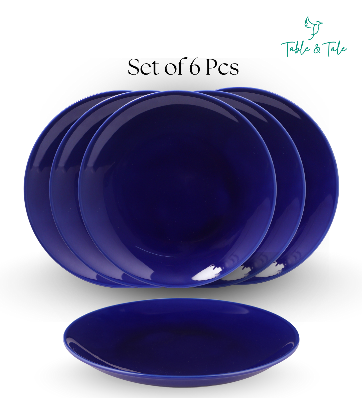 Table & Tale Premium Porcelain Salad Plate | Cobalt Blue