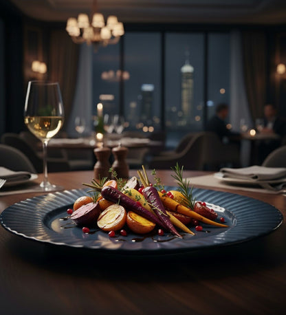 Table & Tale Luxury Porcelain Dinner Plates | Midnight Blue