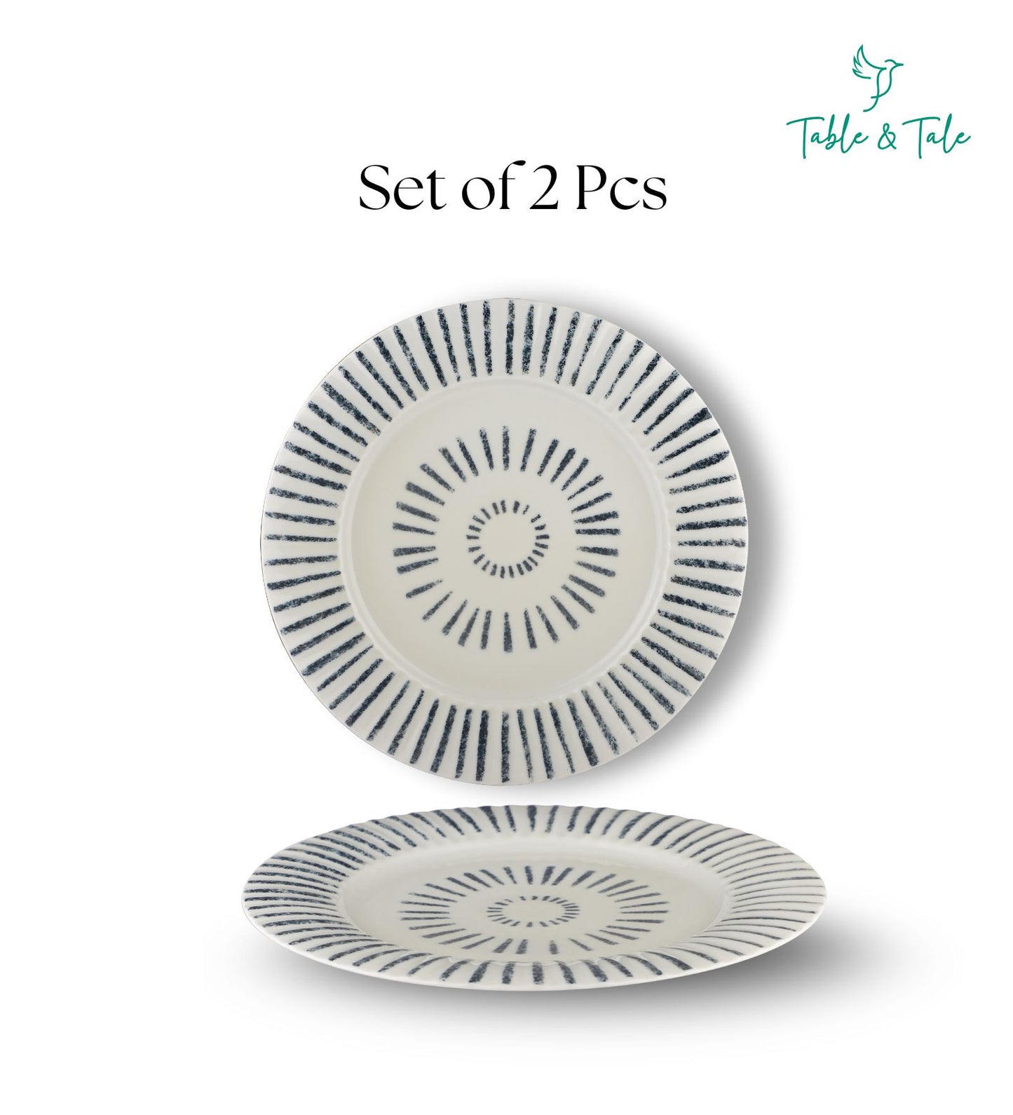 Table & Tale Premium Porcelain Salad Plate | Heritage Blue