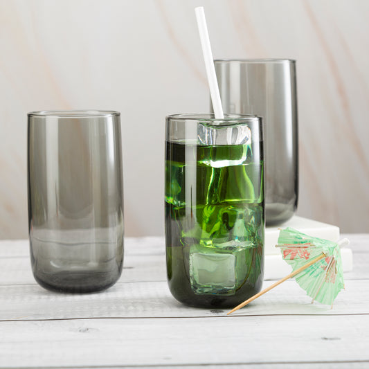 Pasabahce Iconic Grey Glass Transparent 365 ml in Set of 6 Pcs, Perfect fit for Water/Juice.