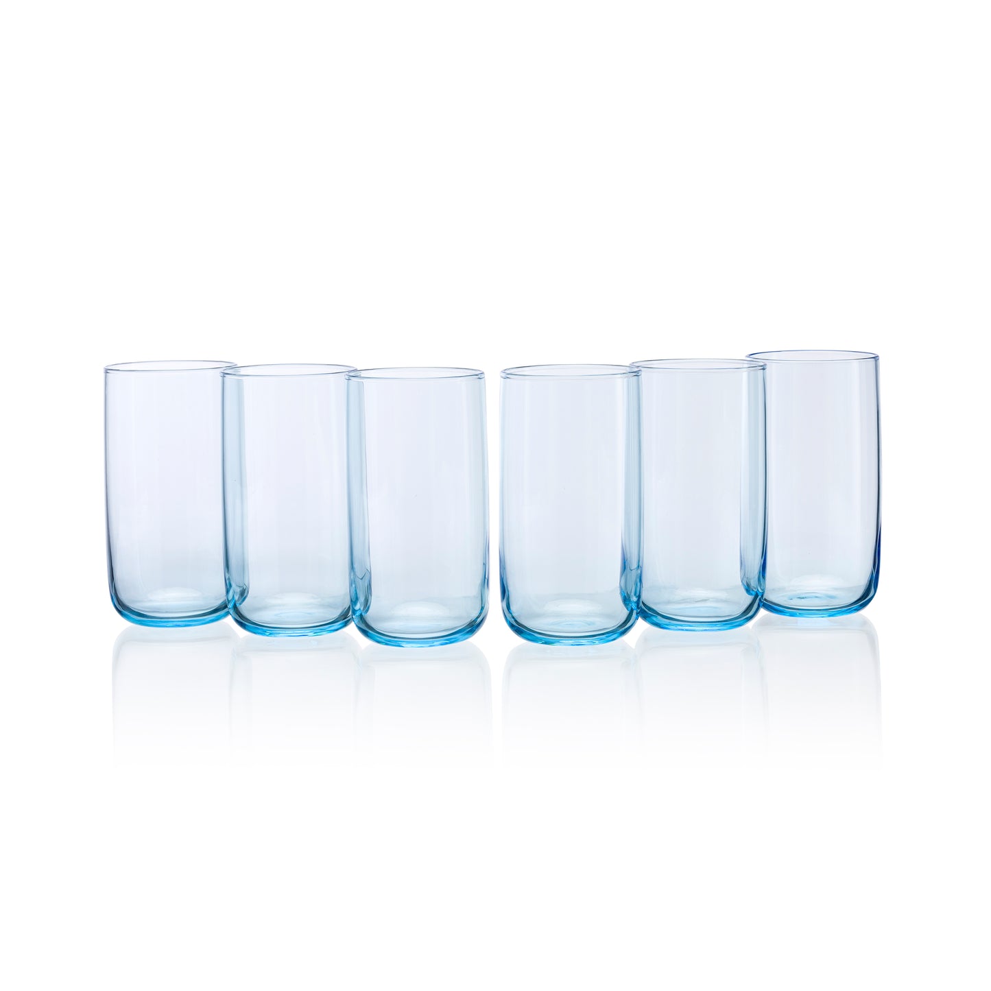 Pasabahce Iconic Blue Glass Transparent 365 ml in Set of 6 Pcs, Perfect fit for Water/Juice.