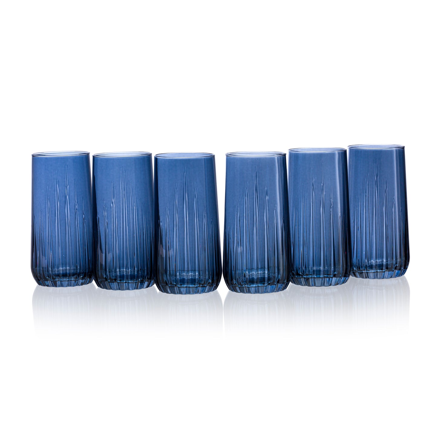 Pasabahce Nova Blue Grey Glass Transparent 360 ml in Set of 6 Pcs, Perfect fit for Water/Juice.