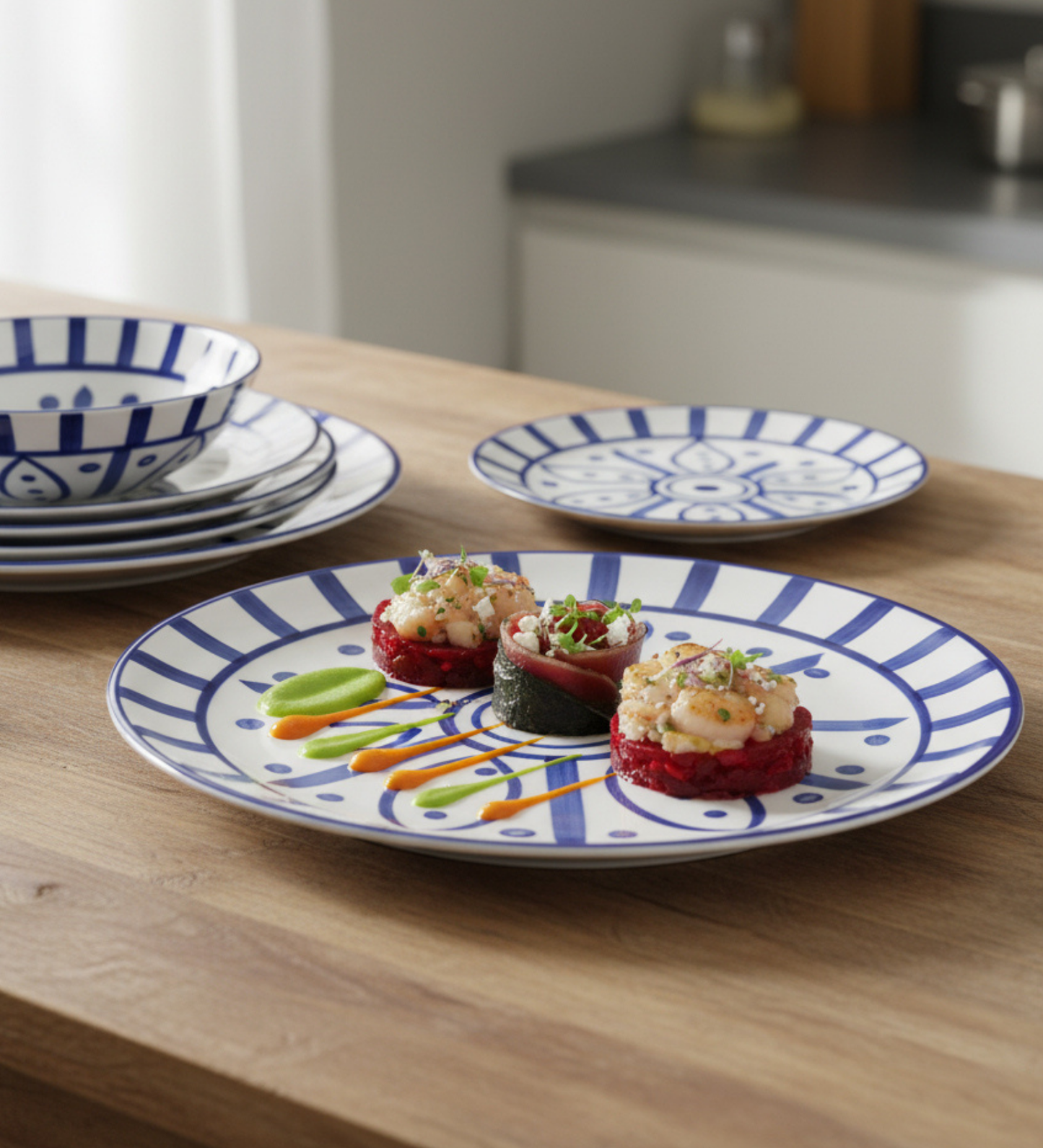 Table & Tale Luxury Porcelain Dinner Plates | Heritage Blue