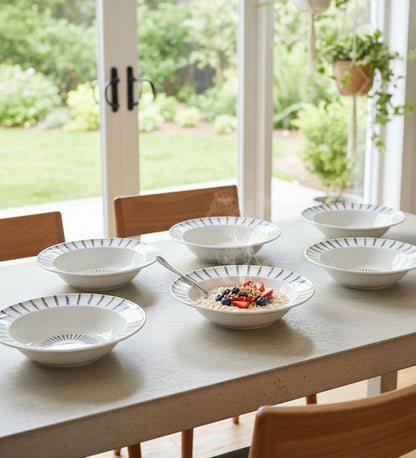 Table & Tale Premium Porcelain Deep Plate | Heritage Blue