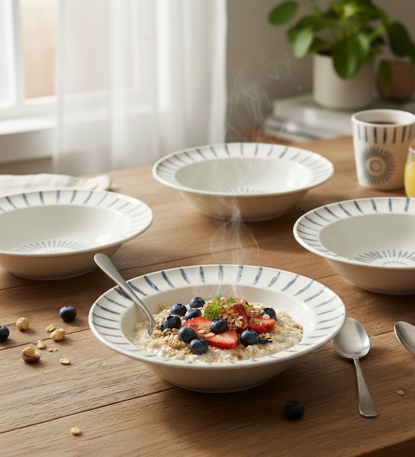 Table & Tale Premium Porcelain Deep Plate | Heritage Blue