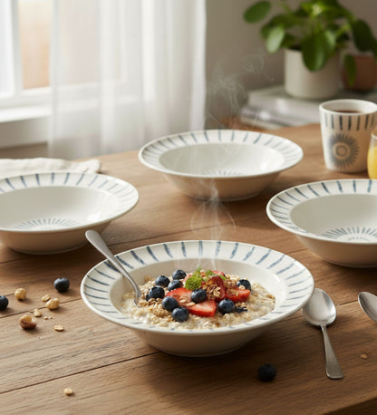 Table & Tale Premium Porcelain Deep Plate | Heritage Blue