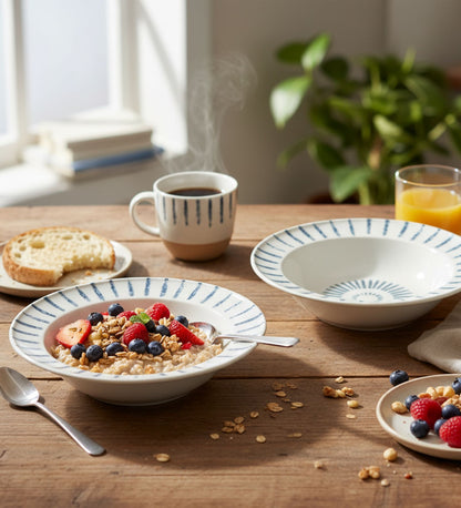 Table & Tale Premium Porcelain Deep Plate | Heritage Blue