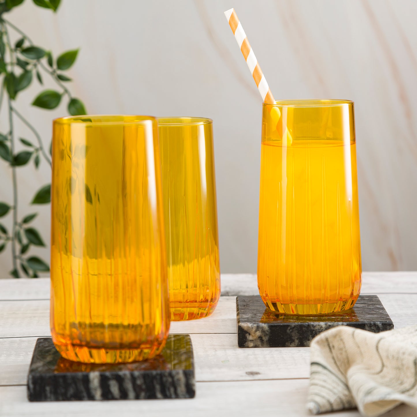 Pasabahce Nova Amber Glass Set Transparent 360 ml in Set of 6 Pcs, Perfect fit for Water/Juice.