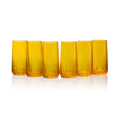 Pasabahce Nova Amber Glass Set Transparent 360 ml in Set of 6 Pcs, Perfect fit for Water/Juice.