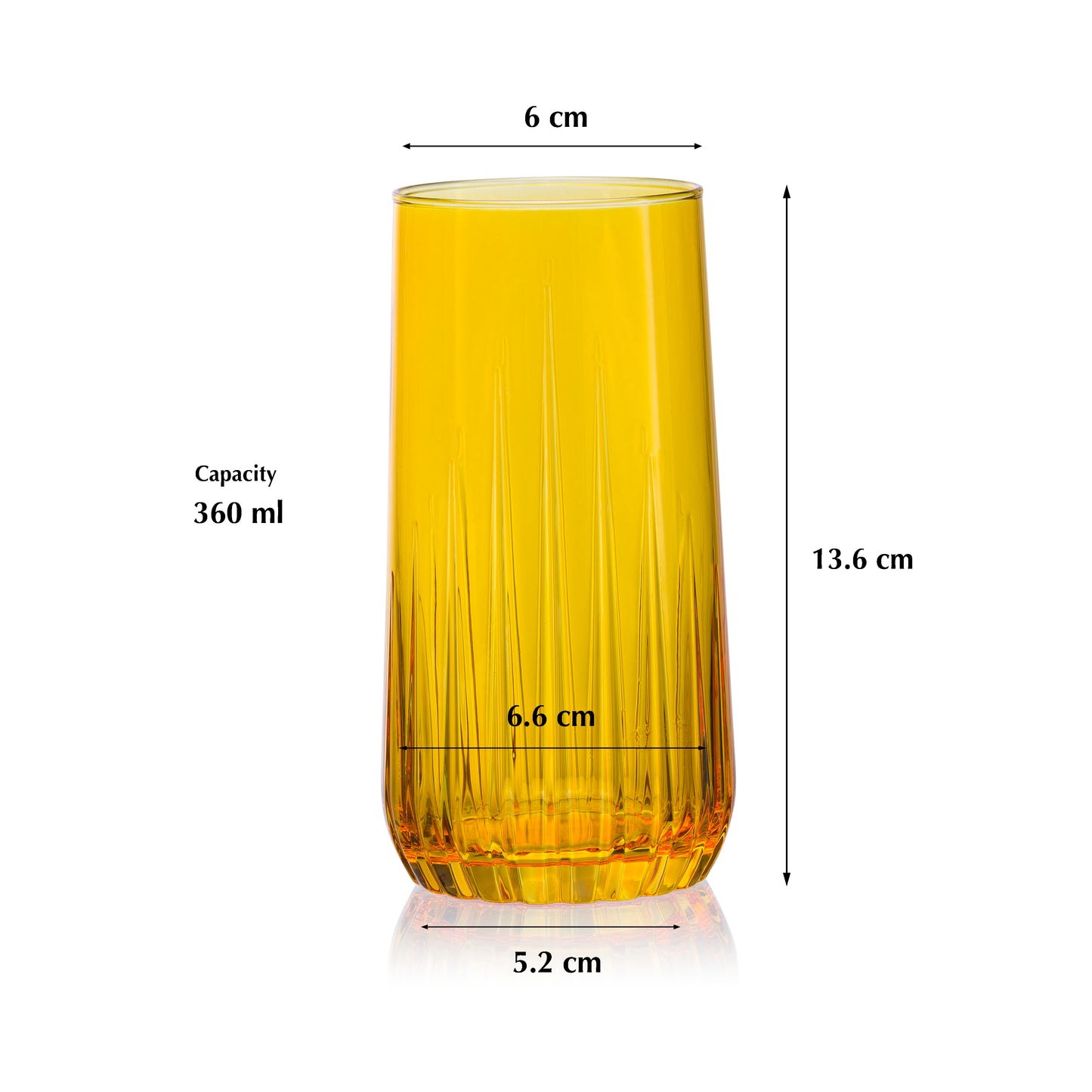 Pasabahce Nova Amber Glass Set Transparent 360 ml in Set of 6 Pcs, Perfect fit for Water/Juice.