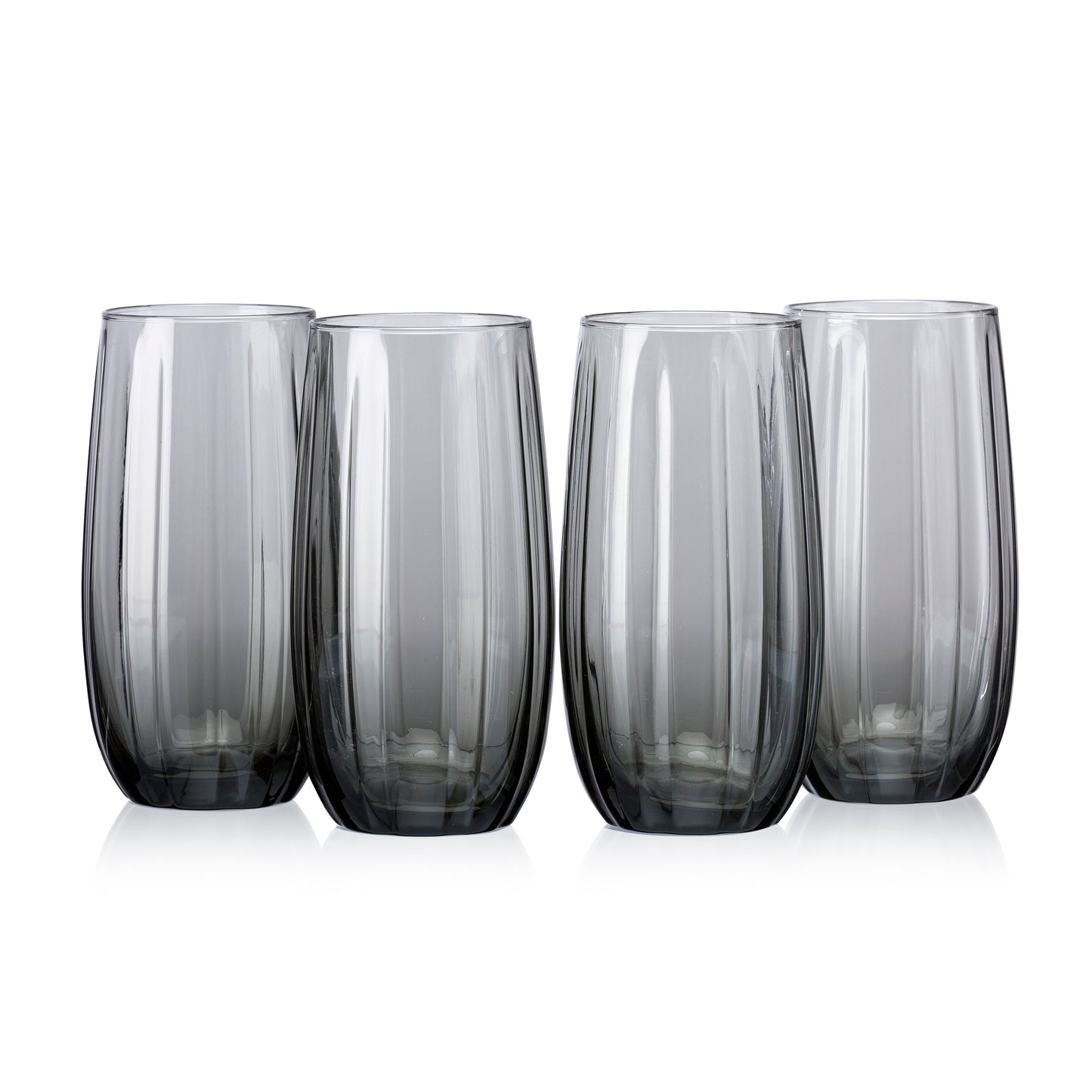 Pasabahce Linka Grey Glass Transparent 500 ml in Set of 4 Pcs, Perfect fit for Water/Juice.