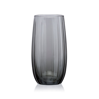 Pasabahce Linka Grey Glass Transparent 500 ml in Set of 4 Pcs, Perfect fit for Water/Juice.