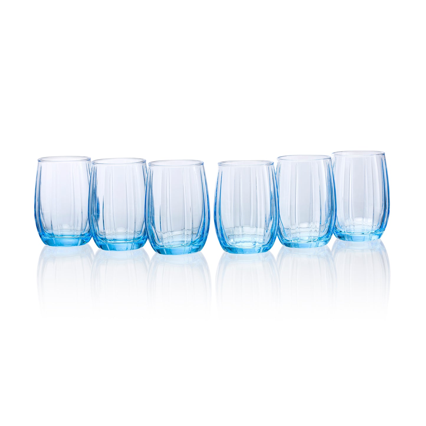 Pasabahce Linka Blue Glass Transparent 240 ml in Set of 6 Pcs, Perfect fit for Juice.