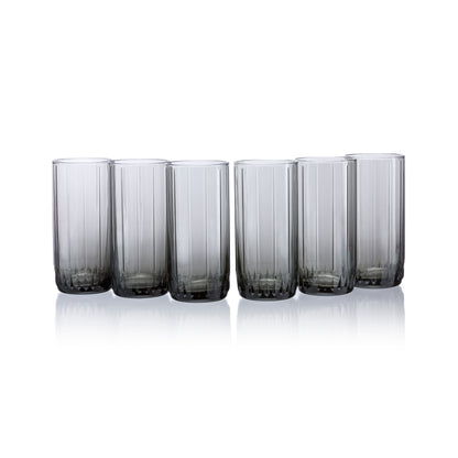 Pasabahce Leia Grey Glass Transparent 310 ml in Set of 6 Pcs, Perfect fit for Juice.