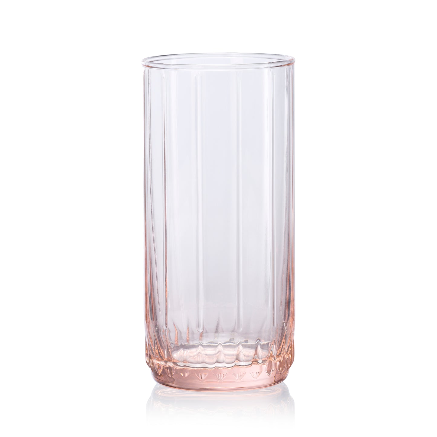 Pasabahce Leia Pink Glass Transparent 310 ml in Set of 6 Pcs, Perfect fit for Water/Juice.