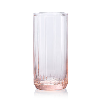 Pasabahce Leia Pink Glass Transparent 310 ml in Set of 6 Pcs, Perfect fit for Water/Juice.