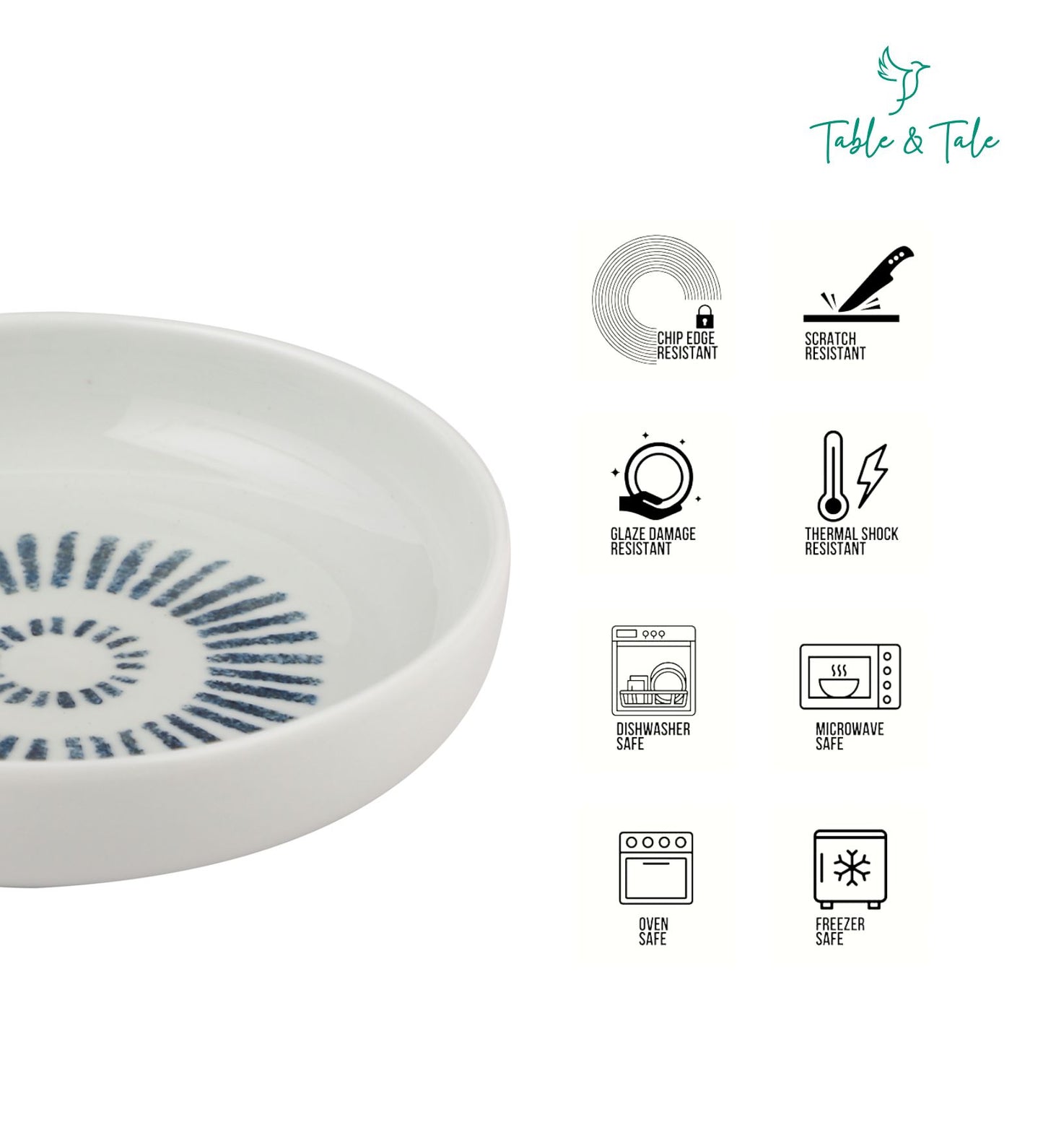 Table & Tale Fine Porcelain Bowl | Heritage Blue