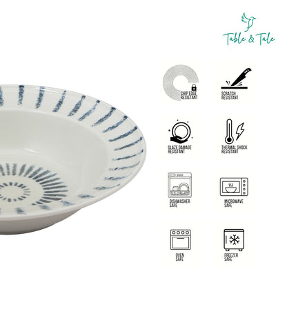 Table & Tale Premium Porcelain Deep Plate | Heritage Blue