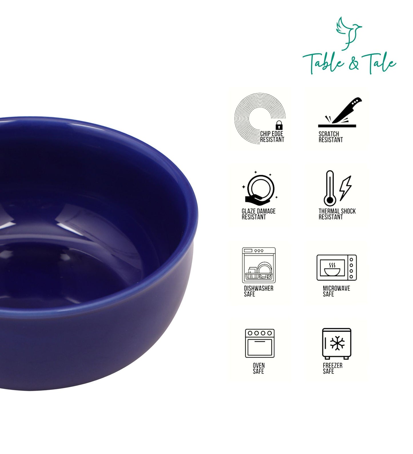 Table & Tale Fine Porcelain Bowl | Cobalt Blue