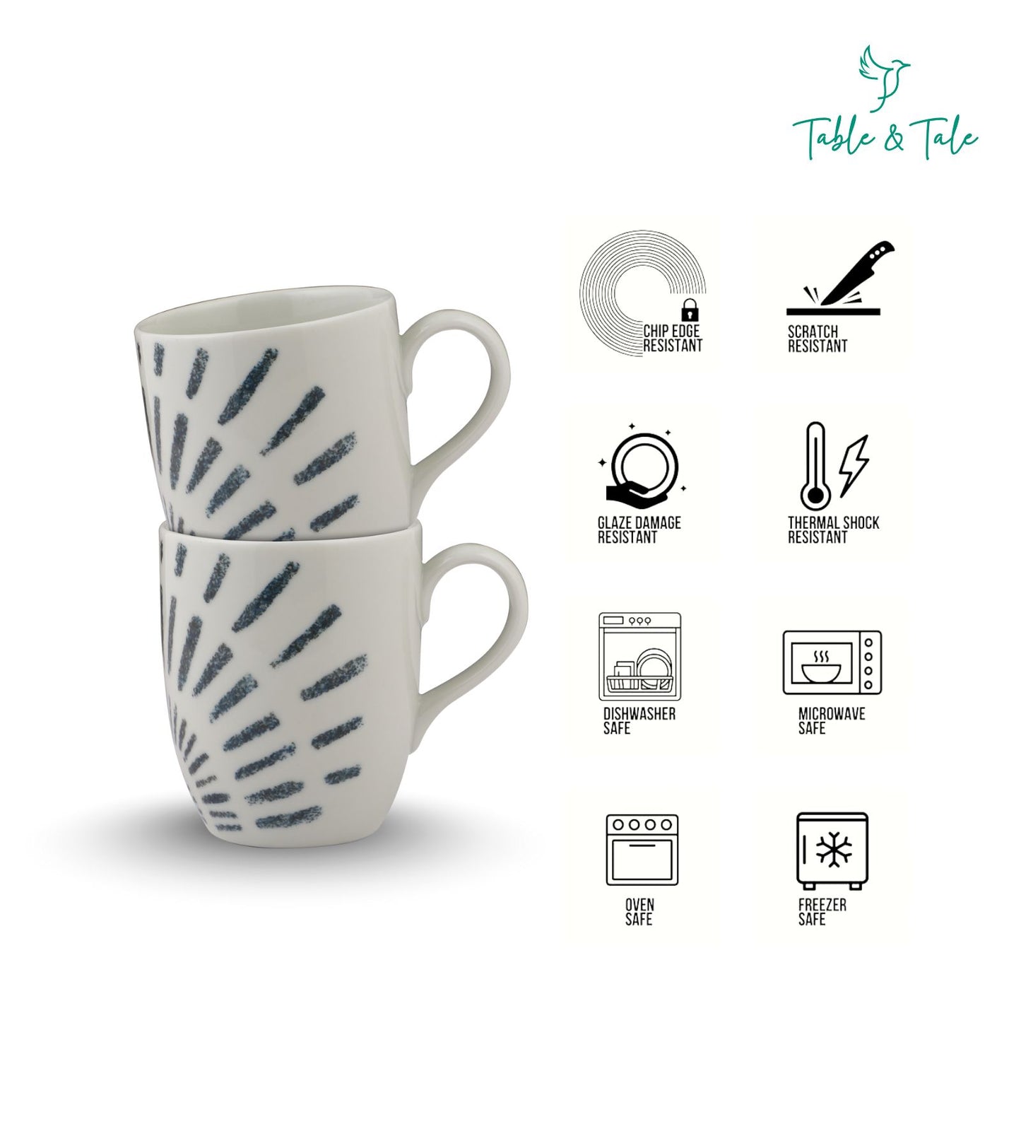 Table & Tale Premium Porcelain Mug | Heritage Blue