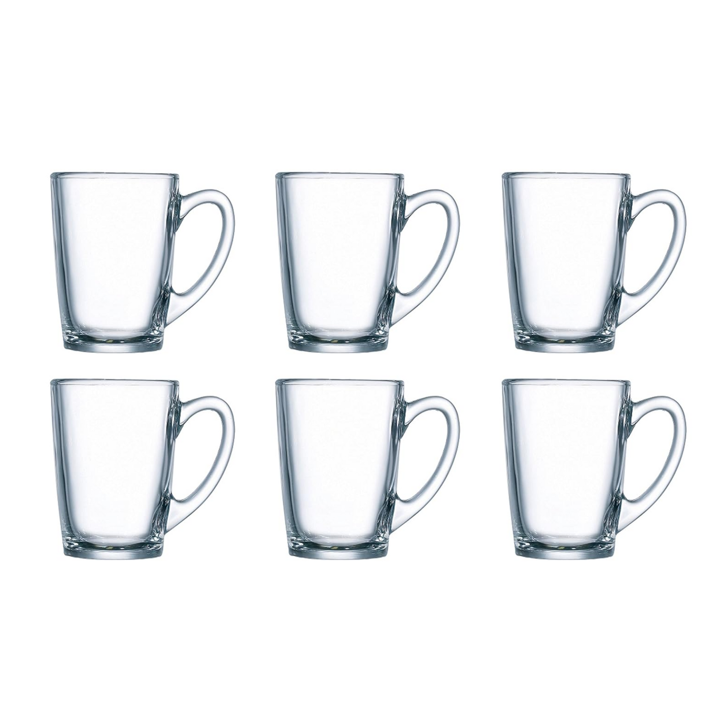 Luminarc Temp New Morning Glass Mug Set, 320ml, Set of 6, Transparent