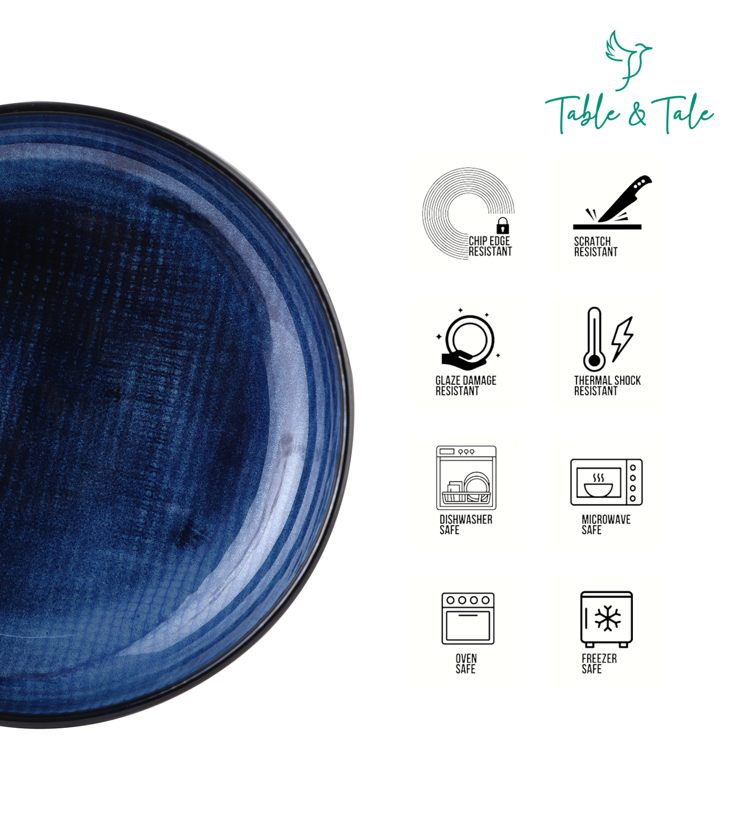 Table & Tale Premium Porcelain Bowl | Midnight Blue