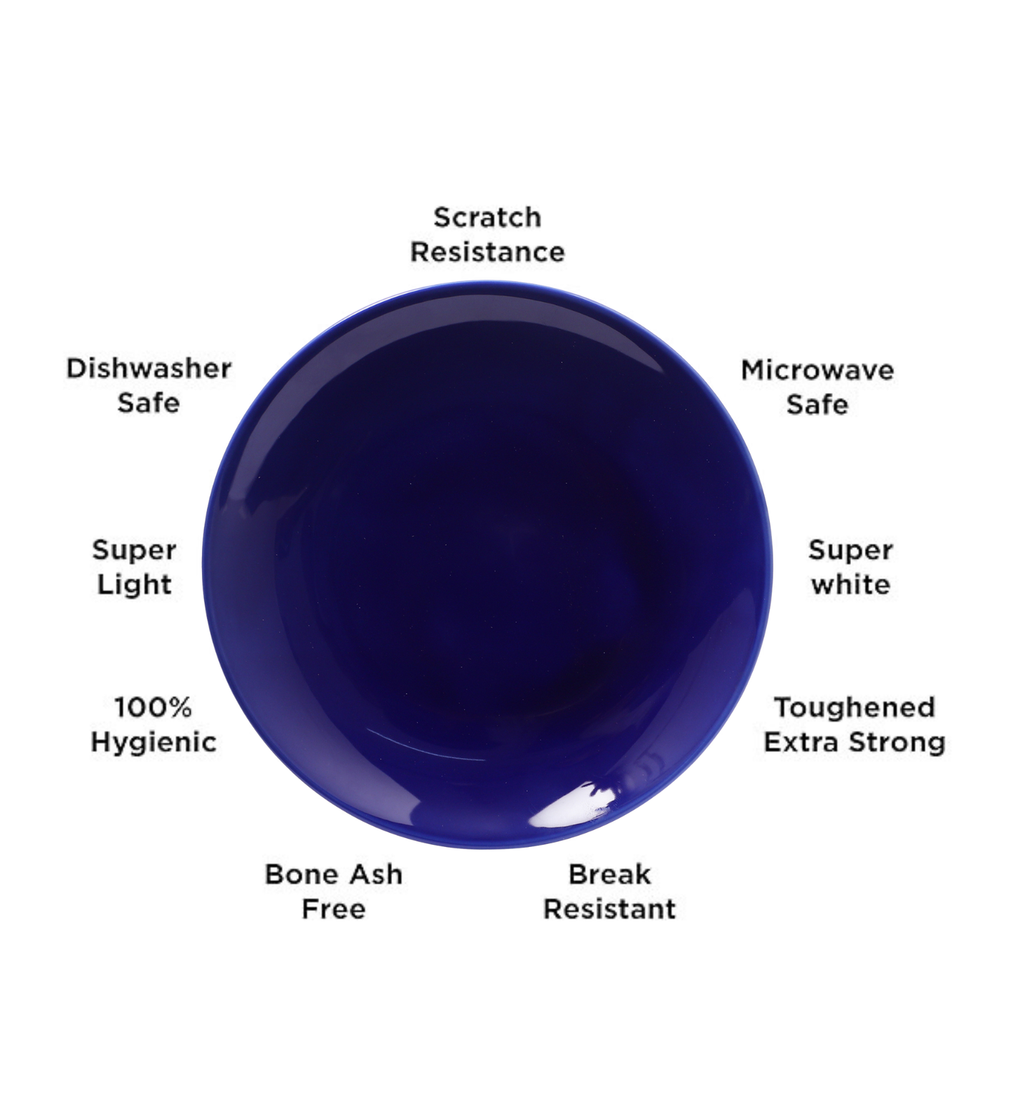Table & Tale Premium Porcelain Salad Plate | Cobalt Blue