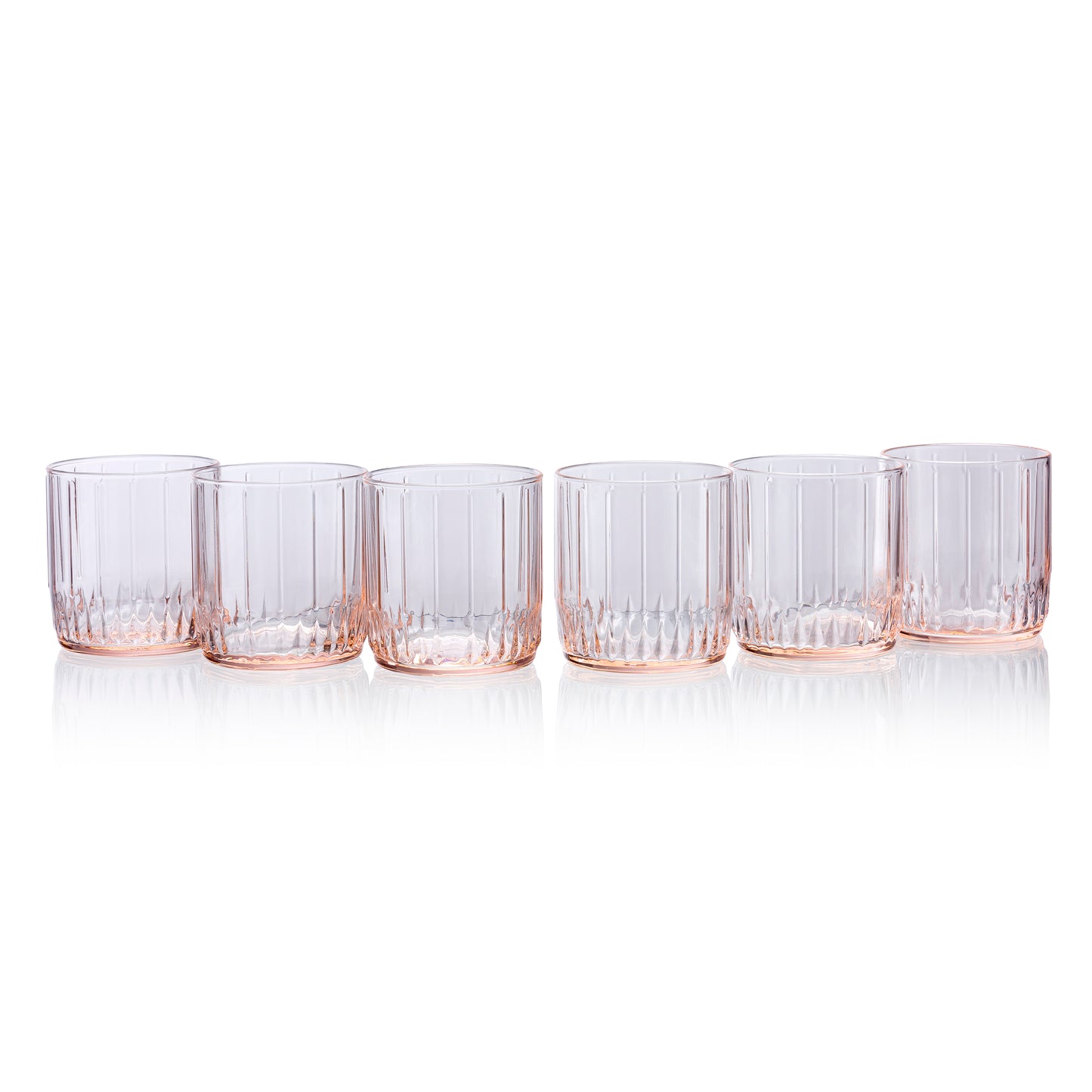 Pasabahce Leia Pink Glass Transparent 265 ml in Set of 6 Pcs, Perfect fit for Whisky/Juice.