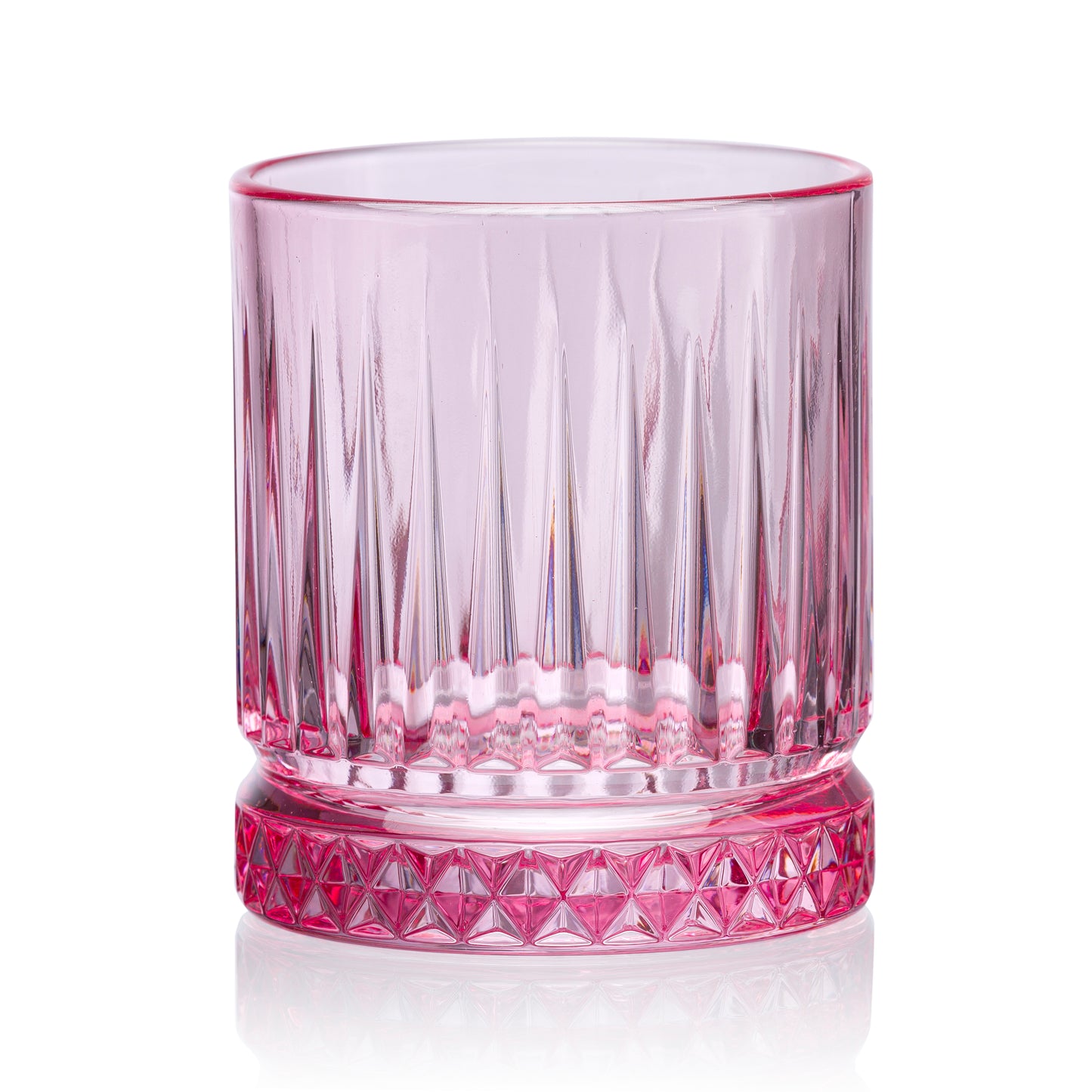 Pasabahce Elysia Glass Pink Transparent Glasses, 355 ml in Set of 4 Pcs, Perfect fit for Whisky/Juice.