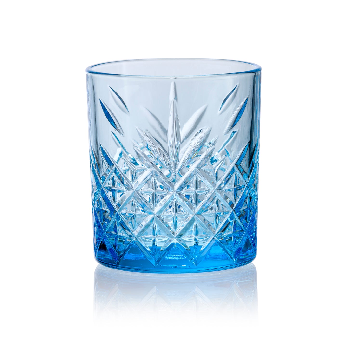 Pasabahce Timeless Blue Glass Transparent 345 ml in Set of 4 Pcs, Perfect fit for Whisky/Juice.