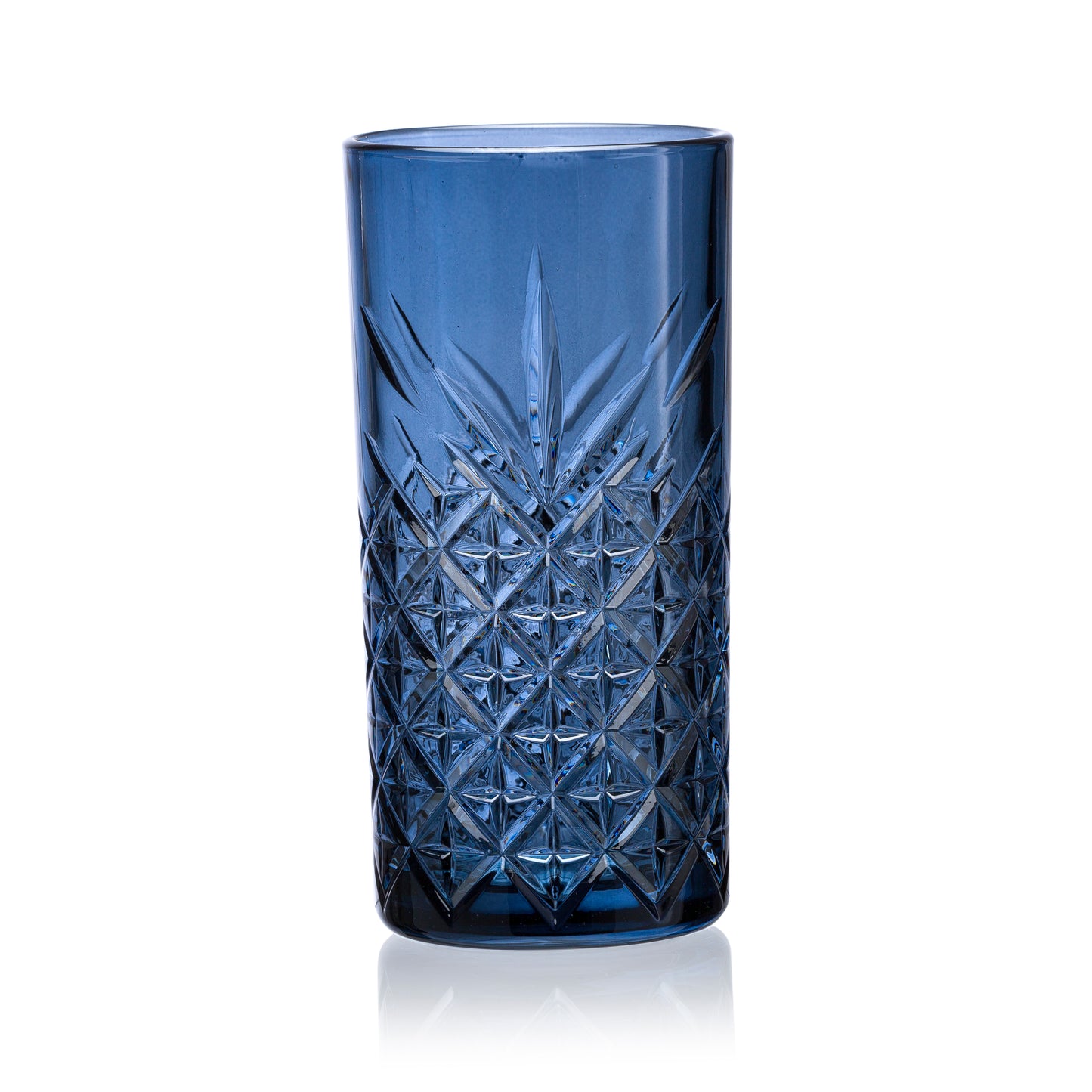 Pasabahce Timeless Blue Glass Transparent 450 ml in Set of 2 Pcs, Perfect fit for Water/Juice.