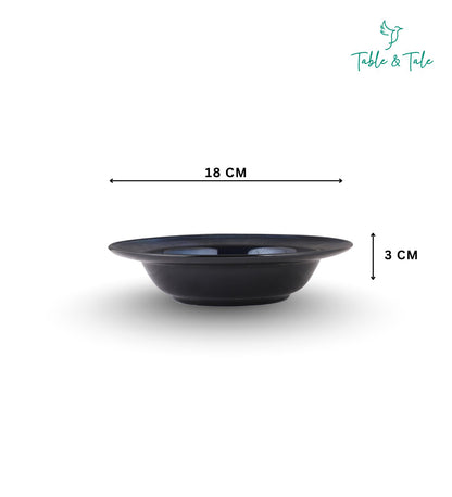 Table & Tale Premium Porcelain Deep Plate | Midnight Blue