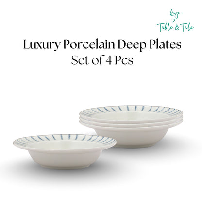 Table & Tale Premium Porcelain Deep Plate | Heritage Blue