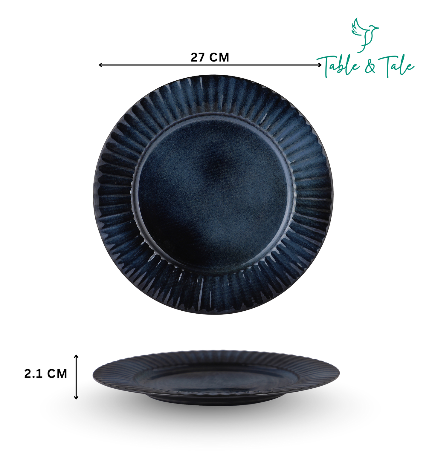 Table & Tale Luxury Porcelain Dinner Plates | Midnight Blue