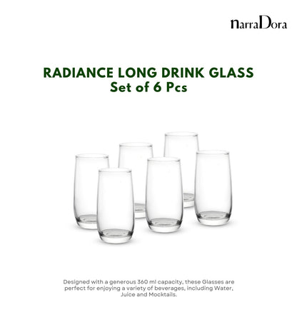 Narradora Long Drink Glass 360 ML - SET OF 6 PC