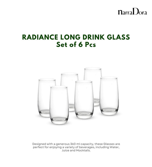Narradora Long Drink Glass 360 ML - SET OF 6 PC